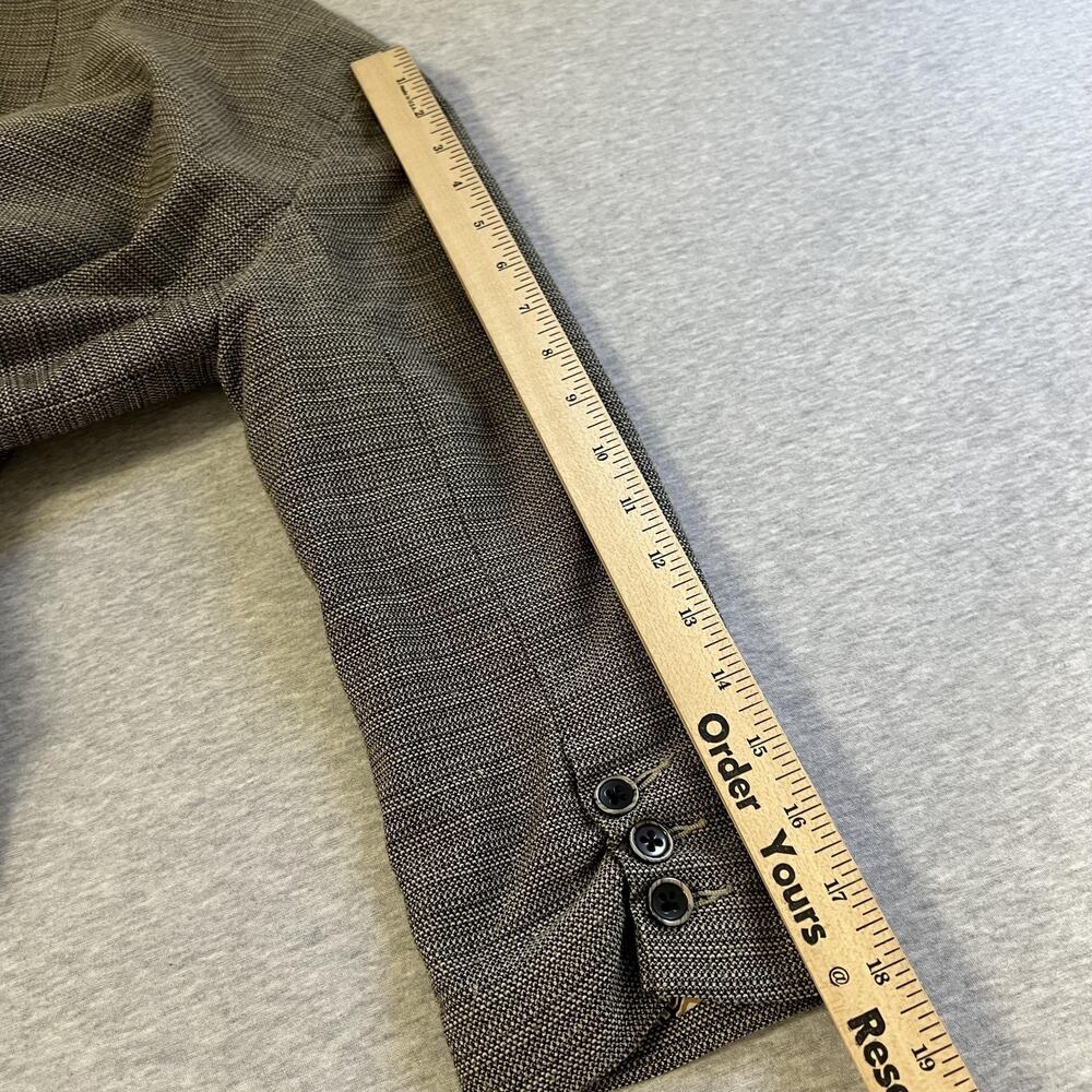 Cabi Blazer Womens 4 Brown Black Single Button 3/4 Sleeve Ruched Casual Career - Picture 16 of 16